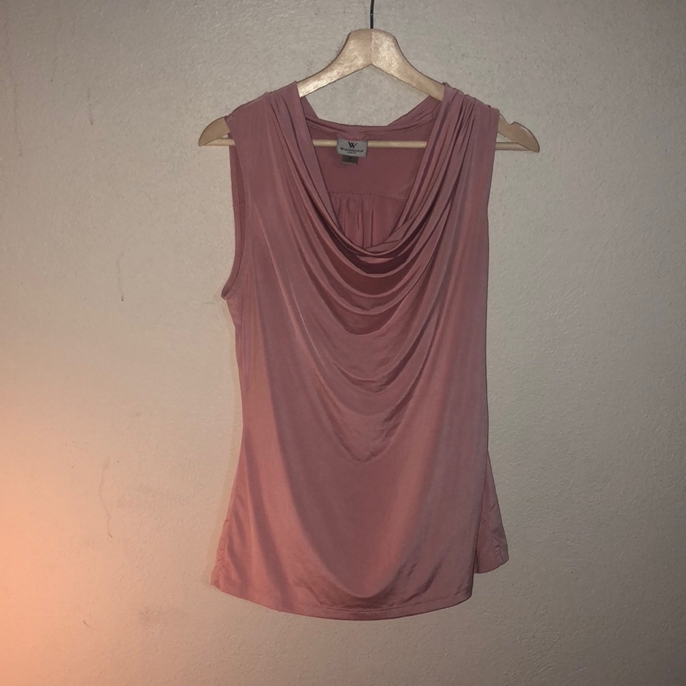 NWOT Light pink swooped neck tank top